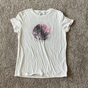 White graphic tee for women